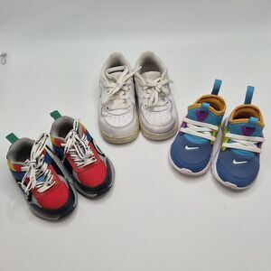 Lot Of 3 Pairs Toddler Shoes Nike Airforce, Champion Size US 4T, 5C, 7C